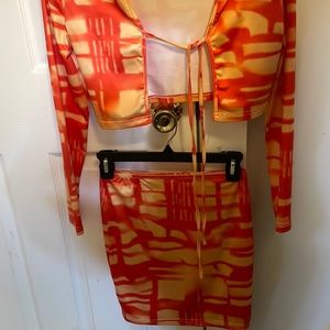 2 piece skirt set with matching top. Size small